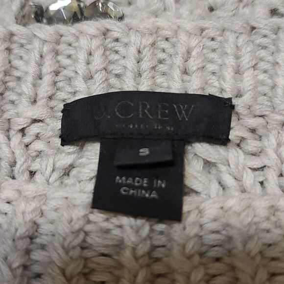 J. Crew Grey Wool Chunky Embellished Sweater Small, JCrew, J Crew - Picture 4 of 4